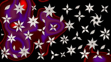 Düz Çiçek Elementleri Tasarımı. Raster. Renkli Bahar Teması çizim şablonu.