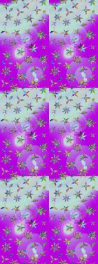 Klasik çiçek tasarımı elementleri. Menekşe ve nötr kıvırcık çiçekler mor ve nötr renklerde şekillenir. Raster illüstrasyonu.