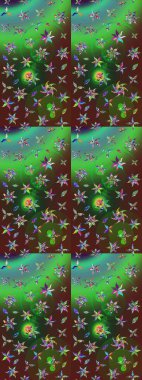 Renkli Bahar Teması eskiz kalıbı. Taslak desenli, modaya uygun kumaş deseni. Düz Çiçek Elementleri Tasarımı. Şirin çiçek elementleri. Raster illüstrasyonu.