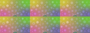 Tarafsız çiçekli eskiz deseni, suluboya çiçek deseni, sevimli çiçek, duvar kağıdı, kart veya kumaş için fayanslı. Raster - stok.