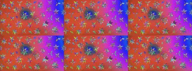 Yumuşak, bahar çiçekli arka plan. Çiçekli karalama şeklinde Raster çiçek deseni. Pembe ve turuncu renkte çiçekler.