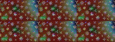 Raster deseni. Küçük çiçekteki sevimli çiçek deseni. Kahverengi ve yeşil renklerde yaz çiçekleri. Raster illüstrasyonu.