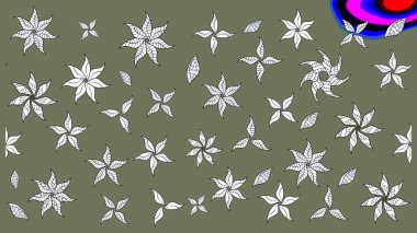 Raster Moda kumaş deseni. Çizgi çizimi kalıbı. Şirin çiçekler..