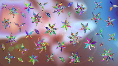 Çiçekli eskiz çizimi. Renkli Yaz Temalı eskiz kalıbı. Düz Çiçek Elementleri Tasarımı. Tarafsız renklerde çiçekler.