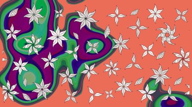 Can be used as greeting or wedding background. Best for wrapping paper. Raster sketch pattern with orange tulip flowers. Spring tender design for natural cosmetics, perfume, florist shop.