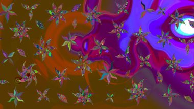 Robot resim. Küçük çiçekte güzel bir desen. Çiçekli bahar çiçekleri. Küçük renkli çiçekler. Moda baskıları için zarif bir şablon. Motley illüstrasyonu.