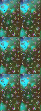 Raster illüstrasyonu. Güzel kumaş deseni. Bahar çiçekli güzel bir çiçek deseni..