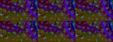 Raster illüstrasyonu. Tekstil veya kitap kapakları, imalat, duvar kağıtları, baskı, hediye paketi ve yapıştırma kitabı için çiçek eskizi geçmişi. Küçük ölçekli çiçeklerdeki basit sevimli desen.