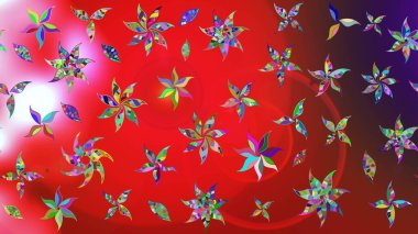 Kırmızı ve pembe renkte güzel çiçekli eskiz deseni, suluboya çiçek deseni, duvar kağıdı, kart ya da kumaş için fayanslı. Raster..