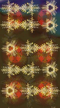 Renkli Bahar Teması eskiz kalıbı. Kahverengi, yeşil ve sarı renkli çiçekler. Raster illüstrasyonundaki çiçek desenli çizim. Düz Çiçek Elementleri Tasarımı.