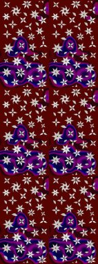 Kırmızı renkte çiçekler. Kumaş desenli papatya çiçekleri ayrıntıları.