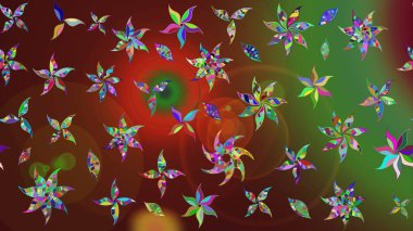 Renkli Bahar Teması eskiz kalıbı. Çiçekli eskiz arkaplanı. Düz Çiçek Elementleri Tasarımı. Çocuk stili.