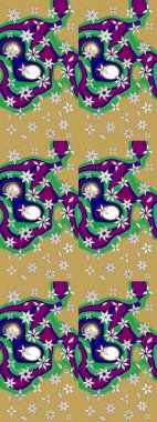 Arkaplan dokusu, duvar kağıdı, sarı renkli çiçek teması. Kabile sanatı boho baskısı, klasik çiçek arkaplanı. Soyut etnik raster çizim kalıbı.