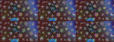 Botanik çizim kalıbı. Raster deseni. Organik elementler. Suluboya etkisi.