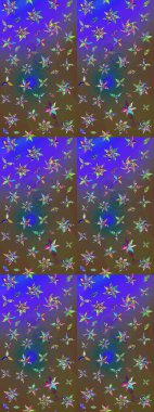 Raster illüstrasyonu. Egzotik çiçekler, kahverengi ve menekşe renkleri üzerine botanik ve parlak klasik doğa. Klasik tropikal doğal elementlerin suluboya seti.