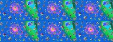 Yumuşak fayans. Paketleme, tekstil, duvar kâğıdı için çiçek eskizi. Klasik çiçek desenli. Raster 'ın taze dokusu. Yumuşak pamuk tasarımı.