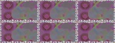 Düz Çiçek Elementleri Tasarımı. Çiçek deseni. Renkli Bahar Temalı Kusursuz Arkaplan. Raster illüstrasyonu. Kusursuz Chichi kumaş deseni..