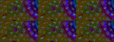 Elle boyanmış suluboya resim çizimleri, çiçekler ve bitkiler. Kahverengi ve yeşil renkte çiçekler.