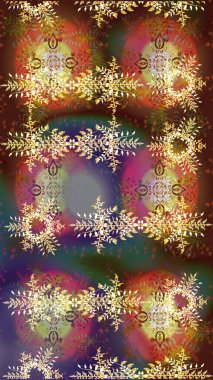 Raster illüstrasyonu. Renkli arka planda izole tatlı kar taneleri. Güzel kar tanesi. Soyut kış kahverengisi, nötr ve bej süsü. Yuvarlak raster kar tanesi.