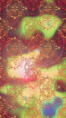 Kahverengi, bej ve nötr küçük çiçekler ve kahverengi, bej ve nötr renklerdeki komik böcekler, raster desen, illüstrasyon.