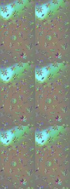 Vadinin gri ve bej renkli çiçekleri. Soyut etnik raster çizim kalıbı. Çiçekler..