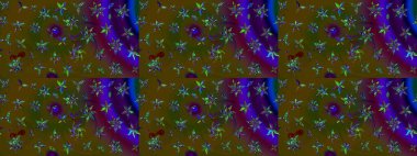 Elle boyanmış suluboya resim çizimleri, çiçekler ve bitkiler. Kahverengi ve yeşil renkte çiçekler.