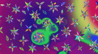 Suluboya çiçekli çiçek deseni. Mor ve mor renkli güzel tekstil. Raster illüstrasyonu.