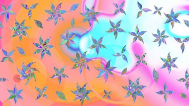 Rengarenk çiçekleri ve yaprakları tarafsız ve turuncu renklerde olan harika bir çiçek deseni. Halk tarzı. Modern çiçek arkaplanı. Moda baskıları için zarif bir şablon.