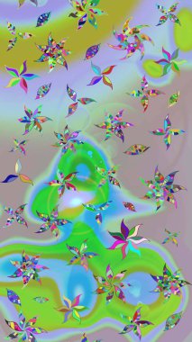 Güzel kumaş deseni. Karalama çiçeği. Renkli Bahar Teması eskiz kalıbı. Zentangle soyut çiçekleri. Düz Çiçek Elementleri Tasarımı. Raster illüstrasyonu.