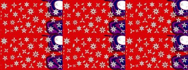 Doodle flowers sketch pattern. Red and neutral hand drawn pattern. Art inspired and neutral style flowers and leaves background. Raster pattern.