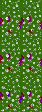 Tekrar eden çiçek arkaplanı, zarif yeşil ve nötr çiçek duvar kağıdı. Yeşil ve nötr renkler üzerine çiçek desenli çizimler, el yapımı papatyalar, papatyalar..