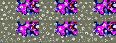 Eskiz geçmişi. Tomurcukları çiçek olan sevimli bir çiçek deseni. Eski usul. Raster illüstrasyonu. Kumaş, tekstil, duvar kağıdı baskısı için. Raster..