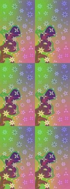 Düz Çiçek Elementleri Tasarımı. Çiçekli eskiz çizimi. Renkli Yaz Temalı eskiz kalıbı. Yeşil ve nötr renkte çiçekler.