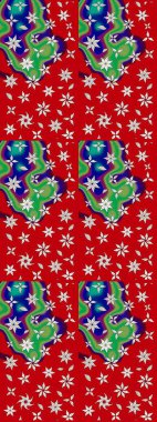 Tatil havası. Raster güzel bir çiçek deseni çizmiş. Nazik romantik baskı. Kırmızı renkte çiçekler. Bahar mevsimi.