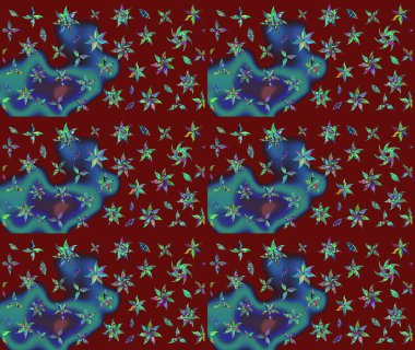 Renkli Bahar Teması eskiz kalıbı. Çiçeksel fantezi tasarımı ve parlak bir arka plan çizimi. Düz Çiçek Elementleri Tasarımı.