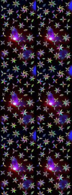 Renkli Yaz Temalı eskiz kalıbı. Düz Çiçek Elementleri Tasarımı. Sevimli çiçek raster deseni. Modaya uygun kumaş deseni.