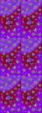 Çiçekli karalama şeklinde Raster çiçek deseni. Nazik, narin çiçek arkaplanı. Mor renkte çiçekler.