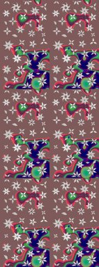 Kahverengi renkli çiçekler. Raster güzel bir çiçek deseni çizmiş. Tatil havası. Bahar mevsimi. Nazik romantik baskı.