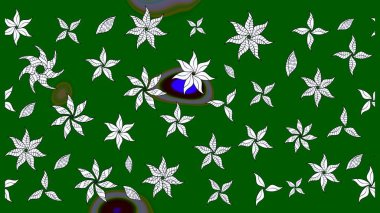 Çiçekli çiçek deseni, suluboya. Yeşil renkli çiçekler. Renkli Bahar temalı eskiz kalıbı. Düz Çiçek Elementleri Tasarım Raster illüstrasyonu.