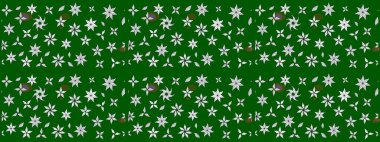 Küçük yeşil çiçeklerle oldukça eski bir besin torbası deseni. Tekstil, kumaş, kapaklar, duvar kağıtları, baskı, paket, koleksiyon defteri, örgü, dekupaj için çiçek arkaplanı..