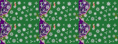 Çiçekli eskiz deseni. Suluboya çizimi. Yeşil renkli çiçekler. El çizimi.