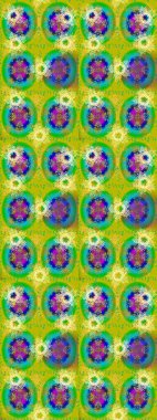 Yüzey için tekrarlanan doku, ambalaj kağıdı, sarı, yeşil ve mavi renkli kar tanesi. Kış kar taneleri, raster arka plan.