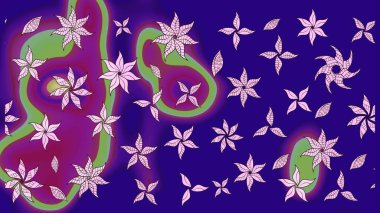 Modern, mavi raster arka plan duvar kağıdı çizimi, klasik çizgili desenli desenli çiçekler, çiçekli süsler. Çiçekli el çizimi çizimi deseni.