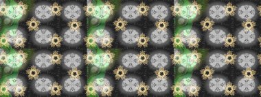 Raster illüstrasyonu. Kar taneleri koleksiyonu. Raster grisi, nötr ve yeşil kar taneleri var. Güzel kış süsleri..