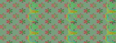 Kışın sembolü. Güzel dekorasyon. Raster illüstrasyon kar taneleri. İzole edilmiş suluboya kar taneleri yeşil ve gri renklerde.