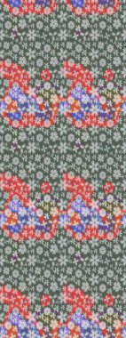 Küçük çiçekte güzel bir çiçek deseni var. Raster deseni. Çiçekli çiçek deseni, suluboya..