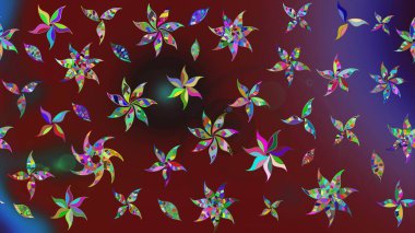 Küçük çiçekteki sevimli çiçek deseni. Kahverengi renkte çiçekler.