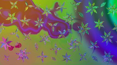 Zarif, parlak ve yeşil çiçek desenli bir taslak. Sabıka baskıları, bebek kıyafetleri, duvar kâğıtları, paket kutuları vb..