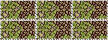 Hediye ambalaj kağıdı, tebrik kartları, posterler ve pankart tasarımı. Raster düz çiçekleri pürüzsüz desen. Kahverengi renkte çiçekler.