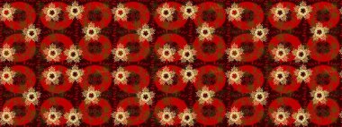 Farklı kar taneleri toplayıcısı, kırmızı, kahverengi ve sarı renklerde kış elementleri. Raster Noel soyut renkli arkaplan ve tatlı kar tanesi.